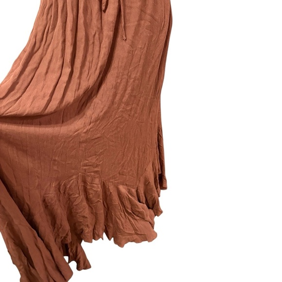 Free People Showstopper Midi Maxi Dress Dark Brown Boho Flowy Size Medium - Picture 5 of 11